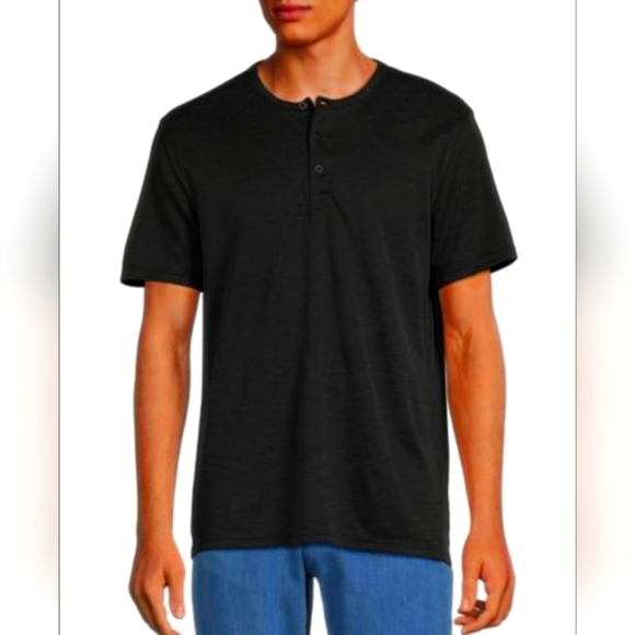 Kenneth Cole Other - Kenneth Cole Men's Black Henley Shirt Slim Fit,  Size XL